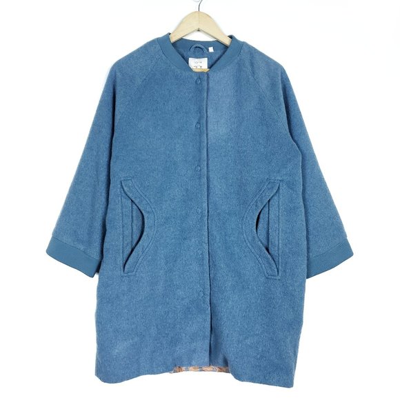 Numph Jackets & Blazers - Numph Bluestone Blue Bomber Neck Maryl Coat Jacket